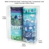 19-teiliges Washi-Tapes-Set mit Winterwald, 15 mm x 5 m, blauer Schnee, Geschenkpapier, selbstklebendes Abdeckband, Dekorationsaufkleber