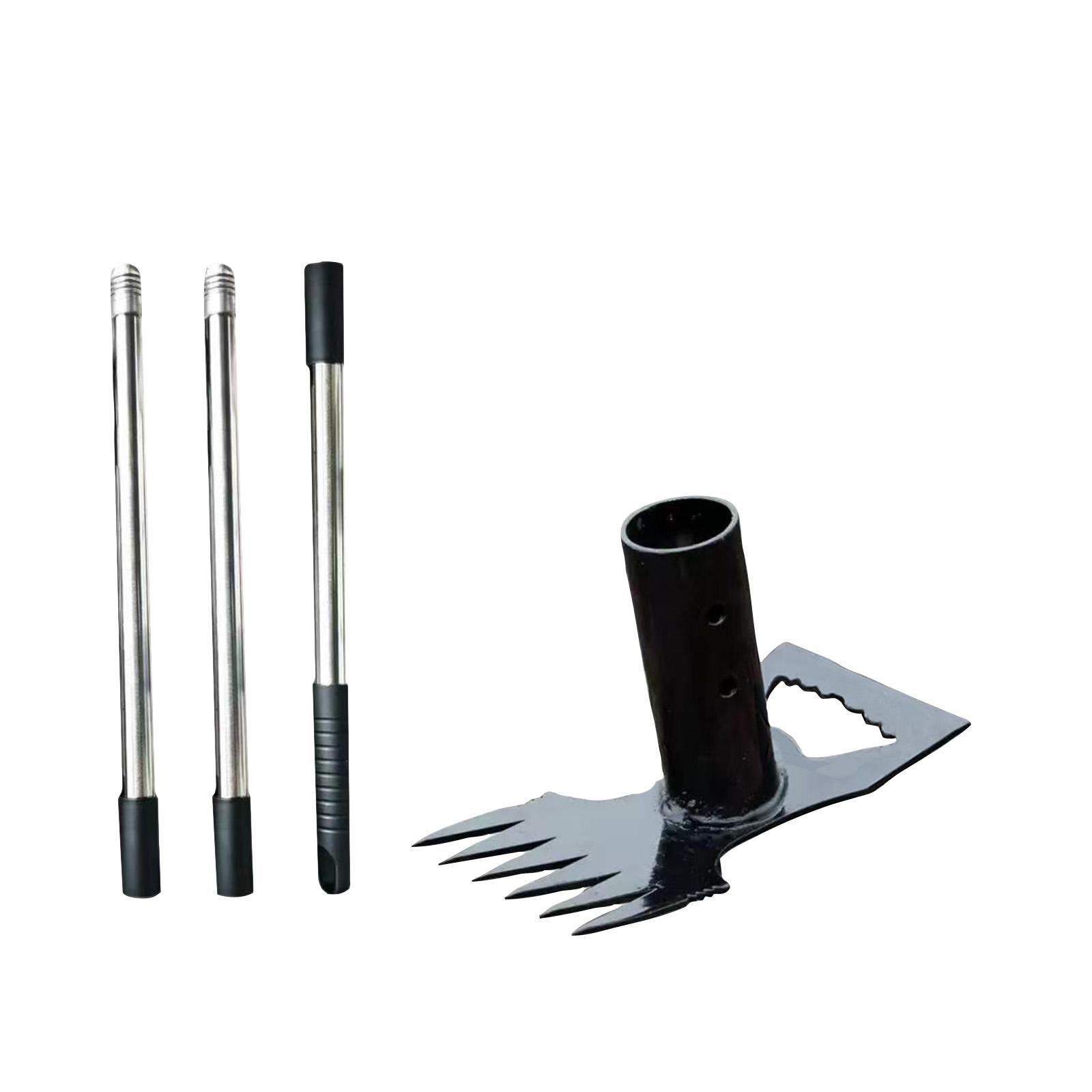 

Garden Hoe and Rake Tool Set with Detachable Stainless Steel Handle for Weeding Soil Cultivating and Gardening Tasks