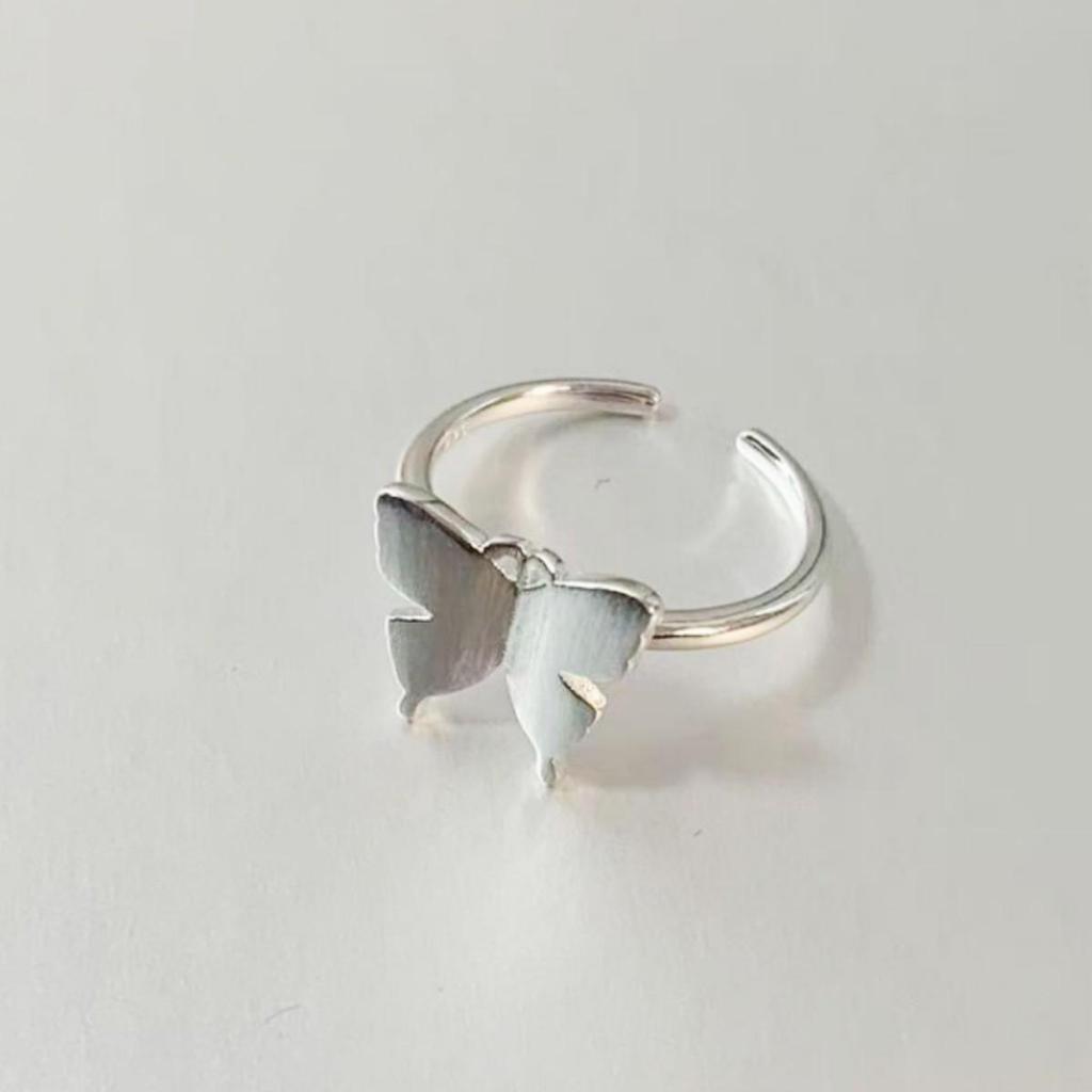 Creative Forest Brushed Butterfly Ring - Korean Fashionable Sweet Adjustable Ring