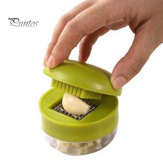 Convenient Kitchen Garlic Press And Chopper, with Storage Container, Stainless Steel Chopper Tool Blade Manual Mincer, for Food Prep Container