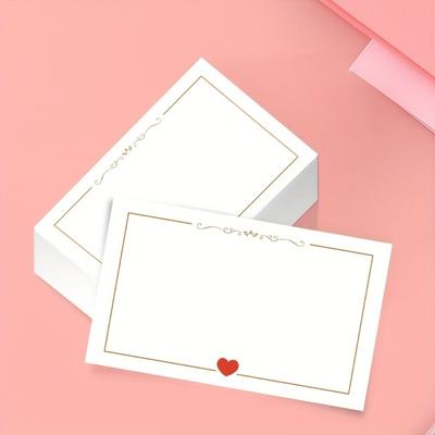 Cartões pequenos simples em branco em forma de coração para casamentos, Dia dos Namorados, aniversários, comemorações, festivais, etiquetas de presente, cartão de mensagem
