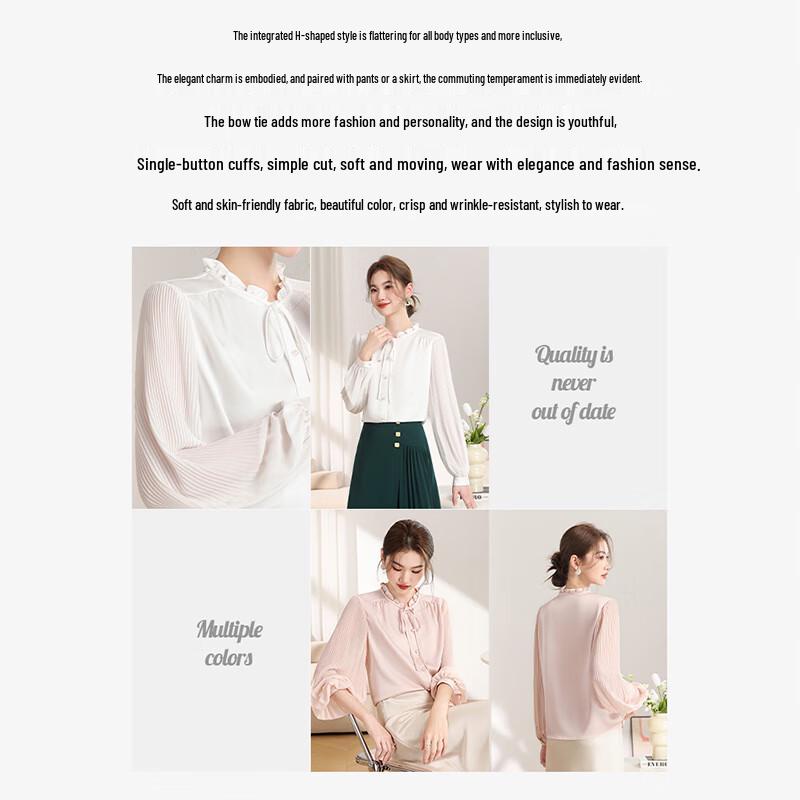 Elegante Blusa da Donna in Chiffon con Volant