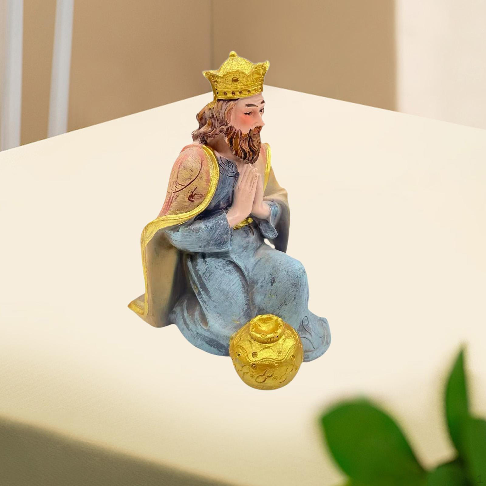 

Kneeling Prayer Statue Tabletop Ornament Collectible Versatile Resin Praying Figurine Sculpture for