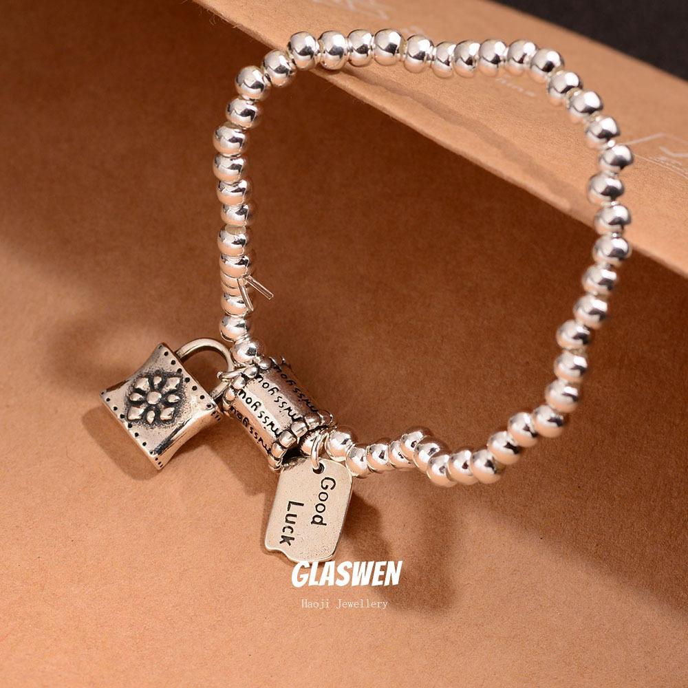 Wind Pink Zircon Cross Retro Bracelet Women S Niche Light Luxury High-End Jewelry