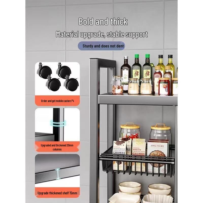 Multi-Layer Kitchen Storage Rack: Floor-Standing Vegetable, Pot, and Microwave Oven Organizer