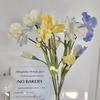 31.5 Inch Artificial Iris Flower Faux Floral Oil Painting Style for Home Hotel Décor Soft Decoration Photography Prop