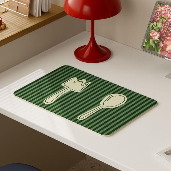 Placemat Soft Tough Non-Slip Heat Insulation Table Mat Oil-Proof Wipeable Easy