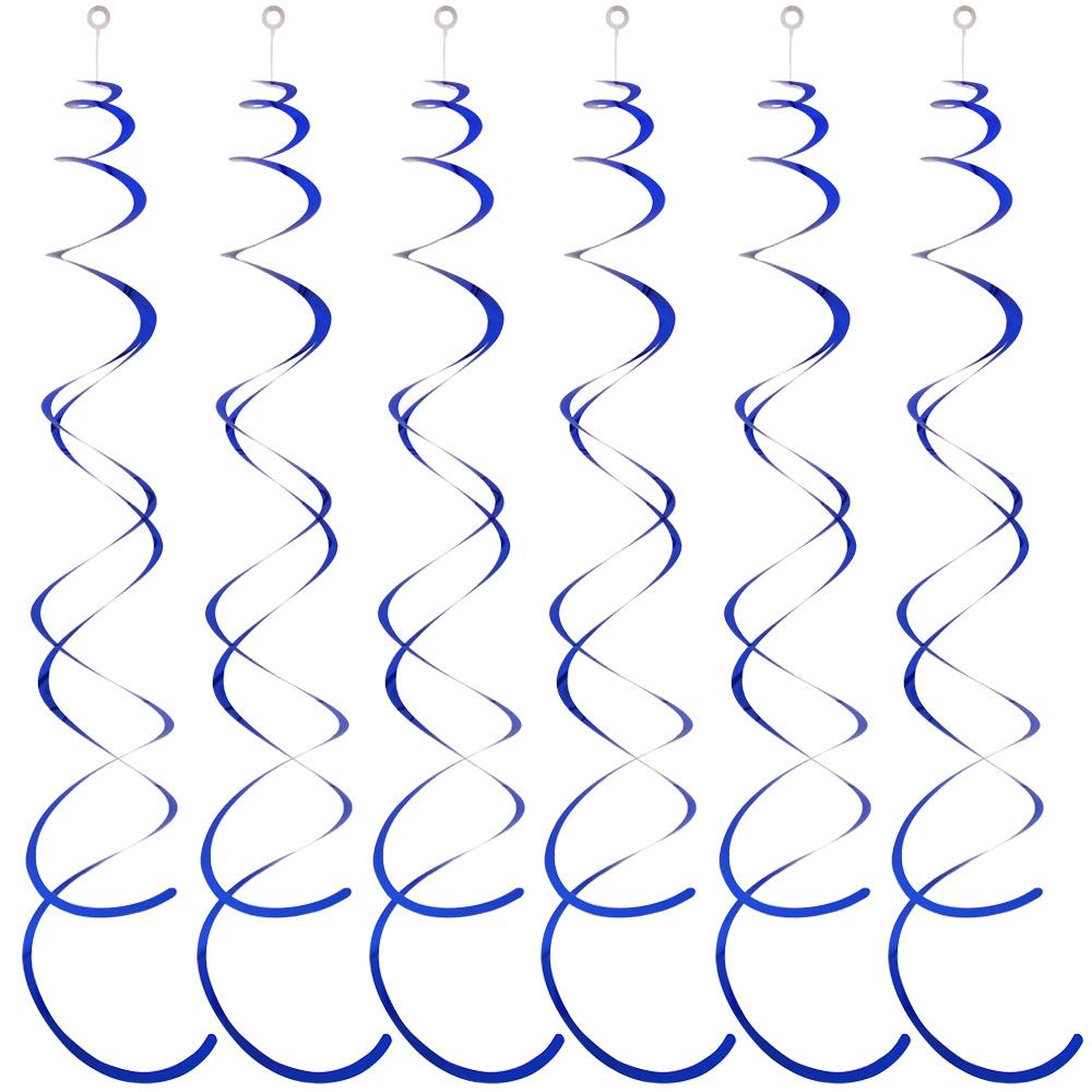 6PCS Spiral Pendant Party Streamers Hanging Plastic Streamer Spiral Pendant Twin Tail Party Ceiling Foil Swirl Decorations