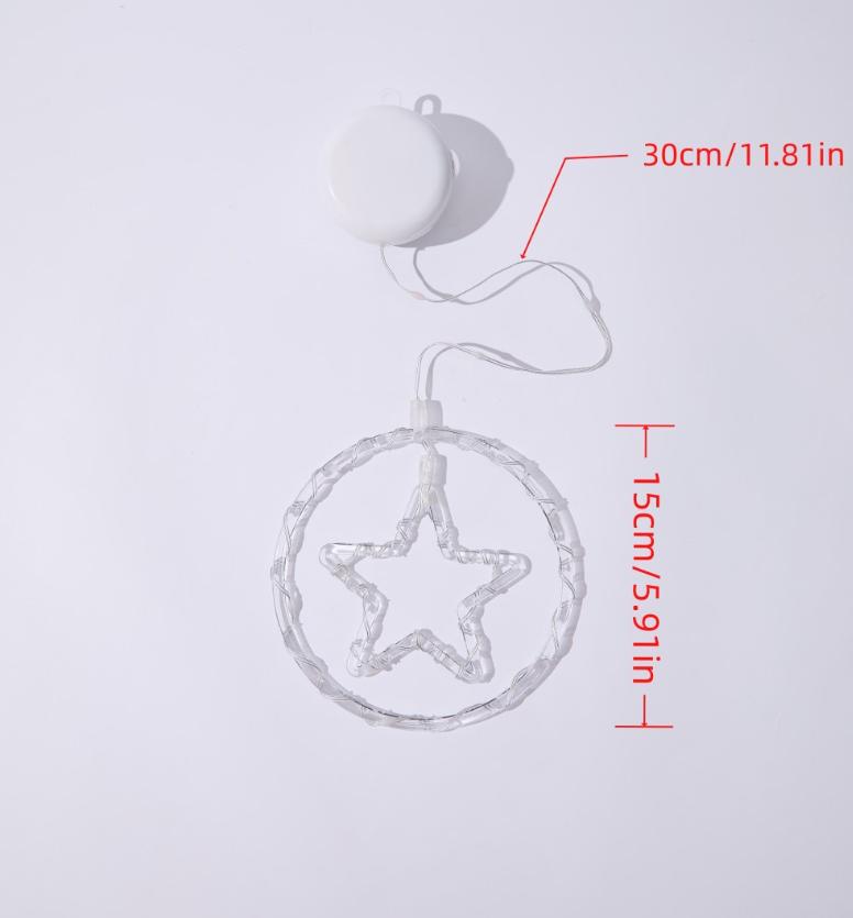 LED Christmas Decorative Lights Hanging Lights Window Holiday Decoration Ambience Remote Control Battery Box Circular String Lights