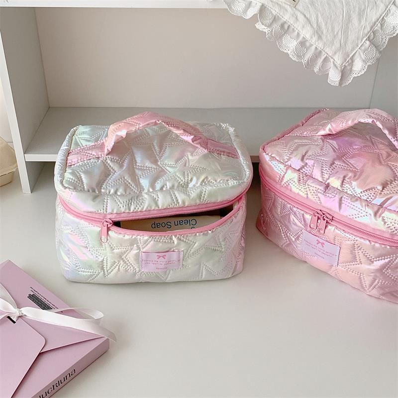 High-Value Star-Shaped Handbag Makeup Bag Cosmetic Bag Large Capacity Toiletry Bag, Portable Travel Essential Storage Bag Gift