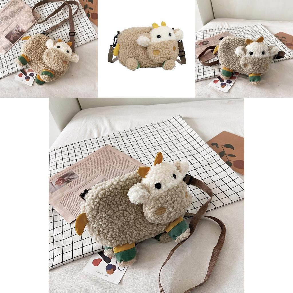 New Ins Cartoon Lamb Plush Shoulder Bag For Women