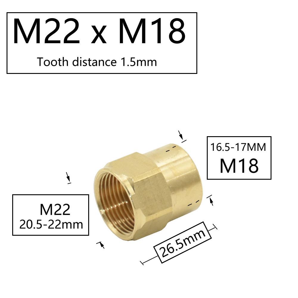 1/2 Inch M14 M18 M22 3/8" Thread Connector Brass Pipe Repair Extension Reducing Coupler Faucet Bubbler Copper Fittings 1pcs