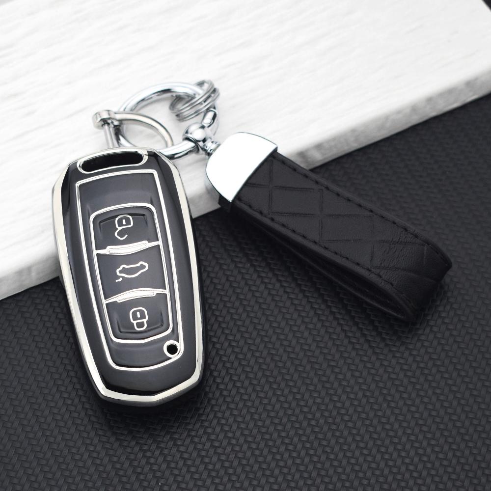 TPU Car Key Case Holder Keychain for Geely Atlas Boyue NL3 Emgrand X7 EX7 GT GC9 Borui SUV 3 Buttons Key Cover Auto Accessories