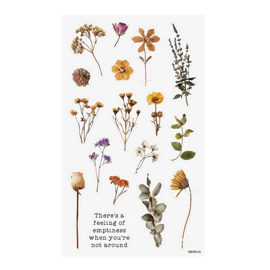 

1 Set Flower Plants Scrapbook Sticker with 10 Paper Sheet Waterproof PET DIY Notebook Planner Journaling Gift Box Decoration Decal різнокольоровий