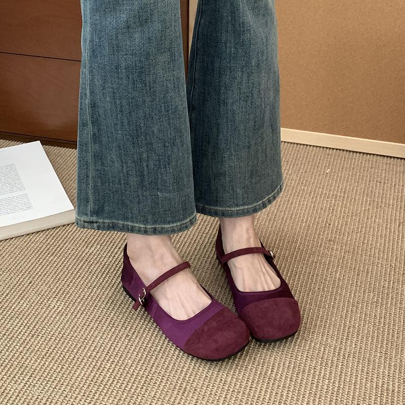 Fashion Female Shallow Footwear Round Toe Women Ballet Flats Shoes Casual Soft Fashion Buckle Strap Ladies Mary Janes Flats Shoes