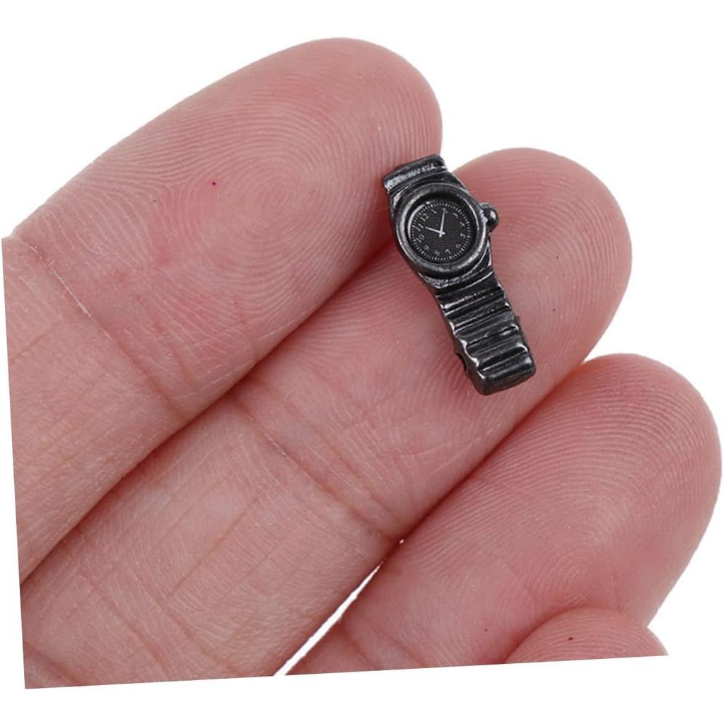 4 Pieces Micro Toy Christmas Decor Baby Doll Playset Furniture Accessories Mini Furniture Watch Toy Miniature Watches Mini Dolly Watches Pocket Watch