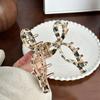 Large Retro Cow Print Hair Claw Clip Elegant Design Ideal For Trendy Hairstyles Womens