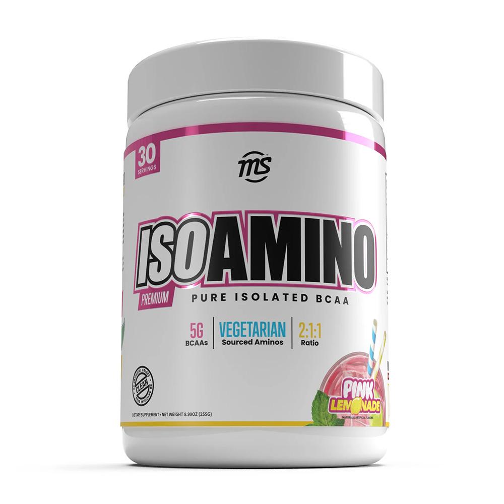 

IsoAmino Premium Pure Isolated BCAA Rainbow Pink Lemonade 30 Servings, 8.99 oz