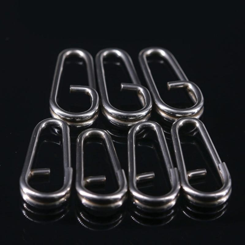 100Pcs High Strength Fishing Oval Split Rings Stainless Steel Split Rings Fishing Lures Connector Lures Rings Enduring