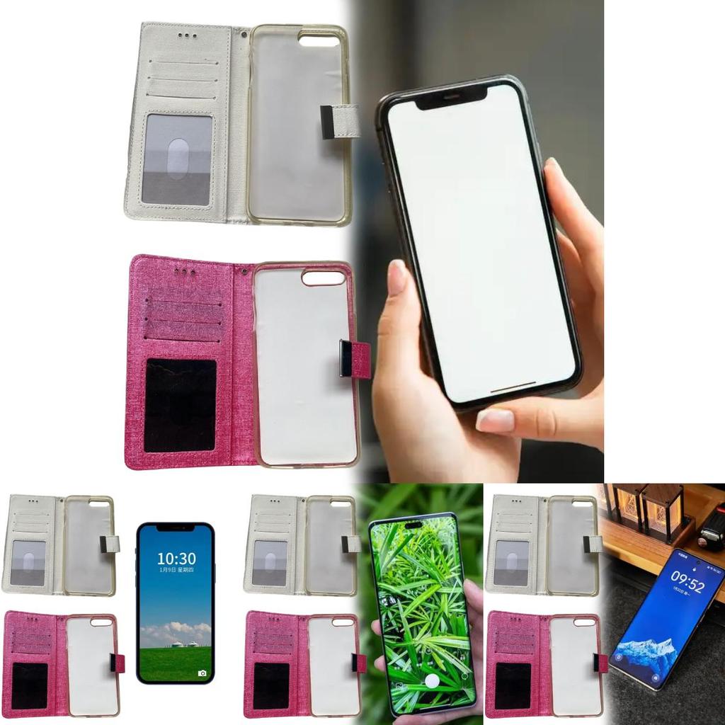 Apple Iphone 7 Plus Leather Phone Case With Carbon Fiber Material Shockproof Stand Magnetic For Business Use