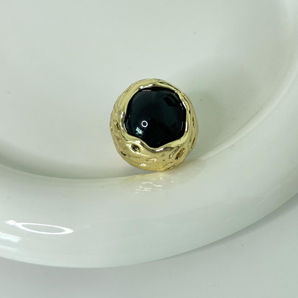 Metal Material Geometric Hollow Ring Hollow Design Personality Ring  Fashion Accessory