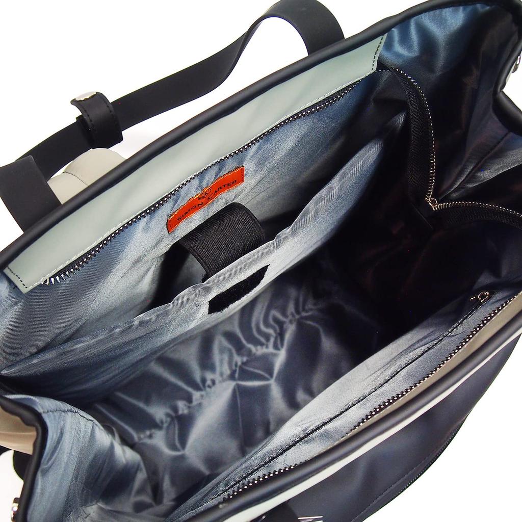 SIMON CARTER 2-Way Backpack, Men's Handbag, Business Backpack, Business Tote, Christmas Gift (Large, Beige)