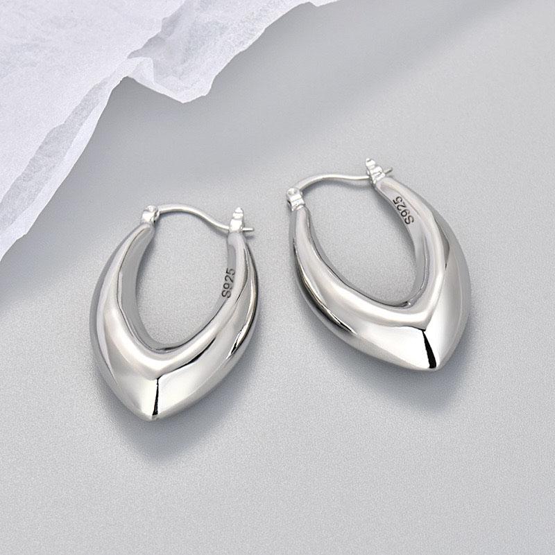 925 Sterling Silver Earrings For Women Trendy Gold Color Geometric Earring Jewelry Prevent Allergy Party Accessories Gift