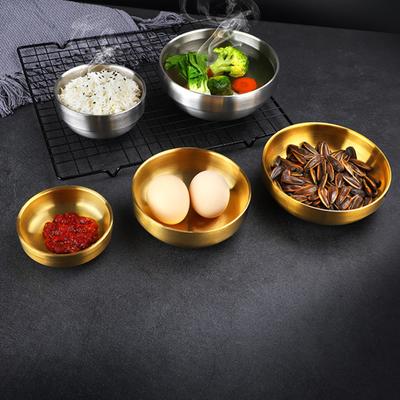 Schälchen, doppellagige Isolierung, Edelstahl, koreanischer Stil, verbrühungshemmend, Kimchi-Schüssel, Untertasse, Küchenzubehör