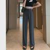 Women's High-Waist Ice Silk Wide-Leg Summer Pants – Lightweight, Loose, Straight, Anti-Mosquito Design.