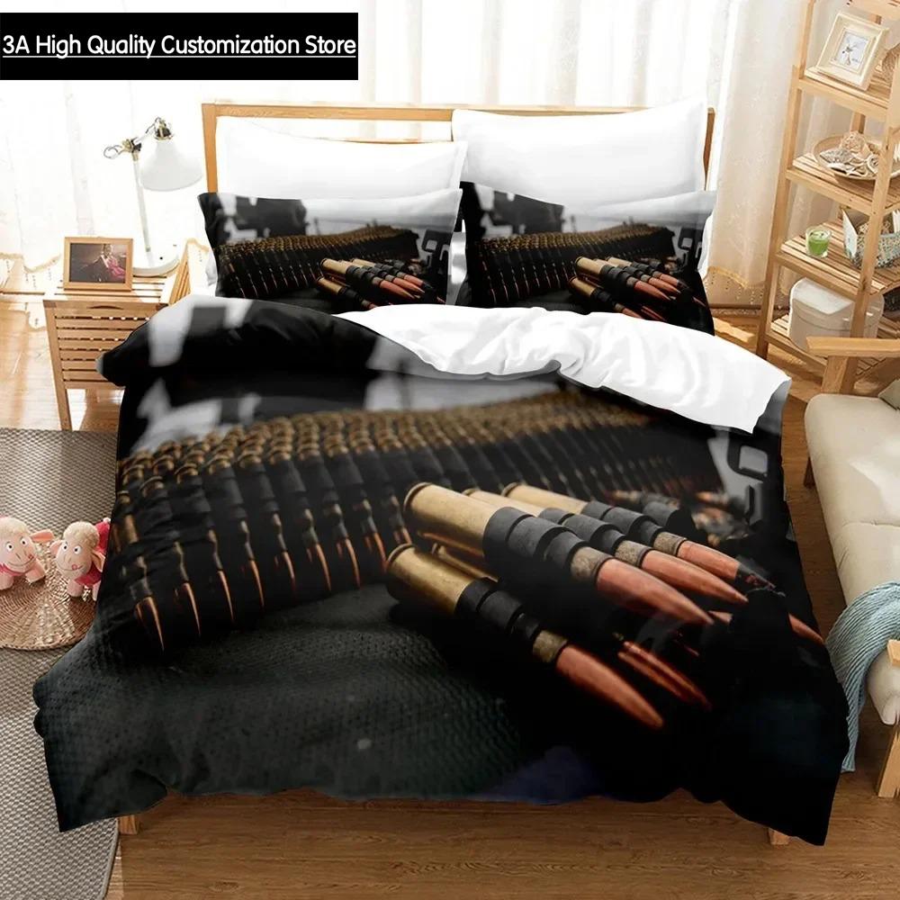Gaming AK 47 Bedding Set Single Twin Full Queen King Size PUBG Bullet Bed Set Aldult Boys Bedroom Duvetcover Sets 3D Print 025
