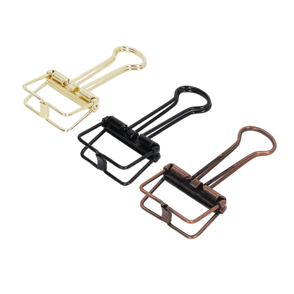 80Pcs Hollow Clips 0.7in Sturdy Metal Hollow Out Strong Clamping Paper Clamps for Home Office