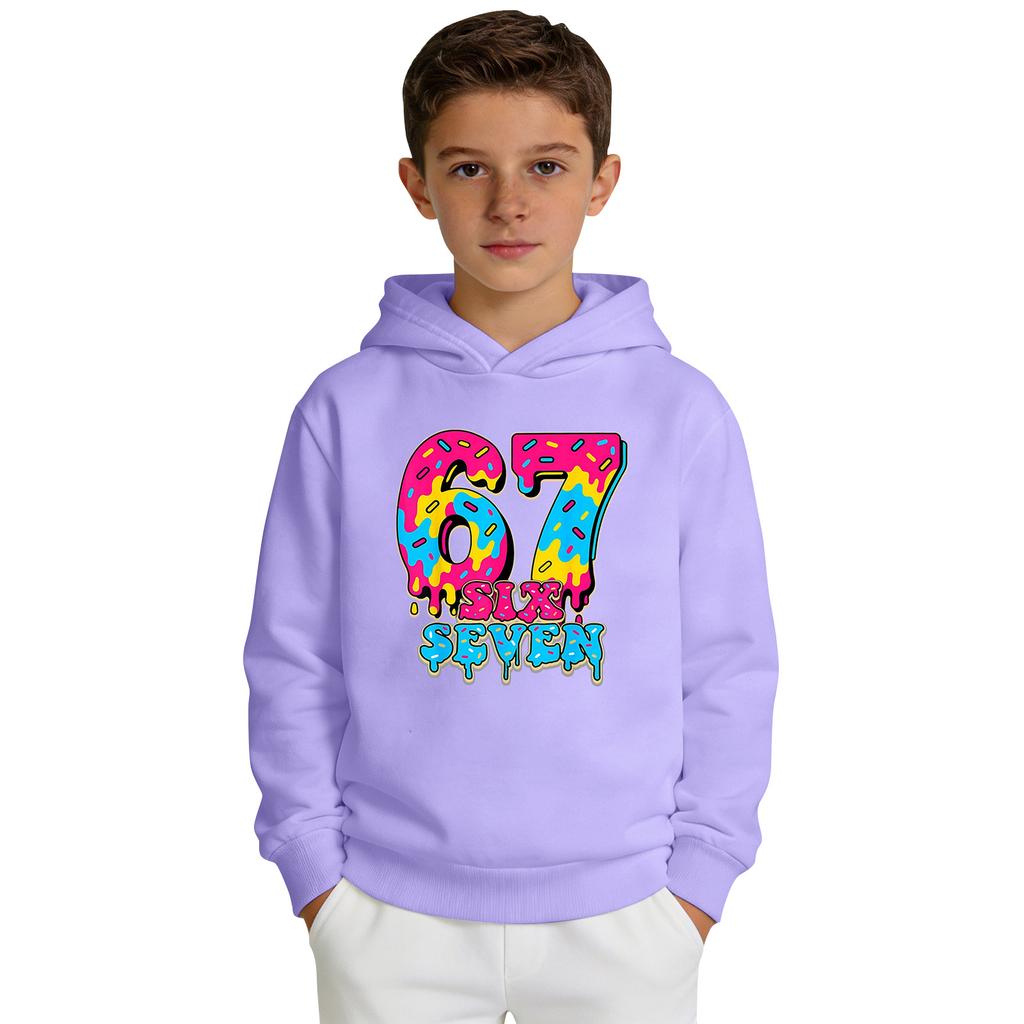 Boys' Printed Hooded Long-Sleeve Sweatshirt Casual Sports Comfort Sweatshirt