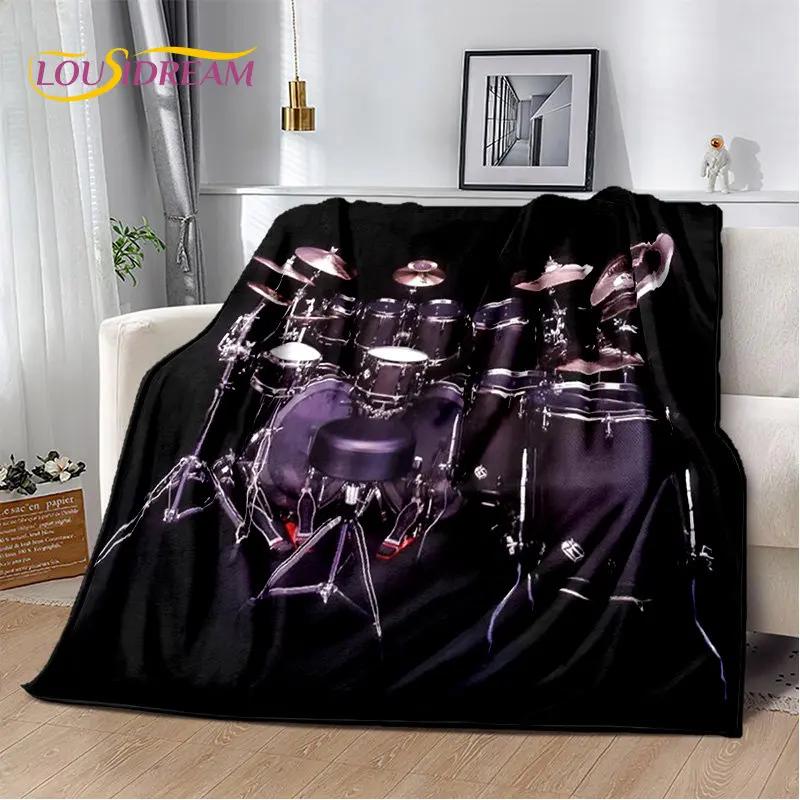 Bateri seti Müzik Aletleri Yumuşak Peluş Battaniye, Flanel Battaniye Atmak Battaniye Oturma Odası Yatak Odası Yatak Kanepe Piknik Örtüsü Çocuklar için