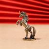 Fantasy Rearing Horse Statue Retro Brass Handcrafted Animal Figurine Miniature Rustic Accent for Living Room Home Decor