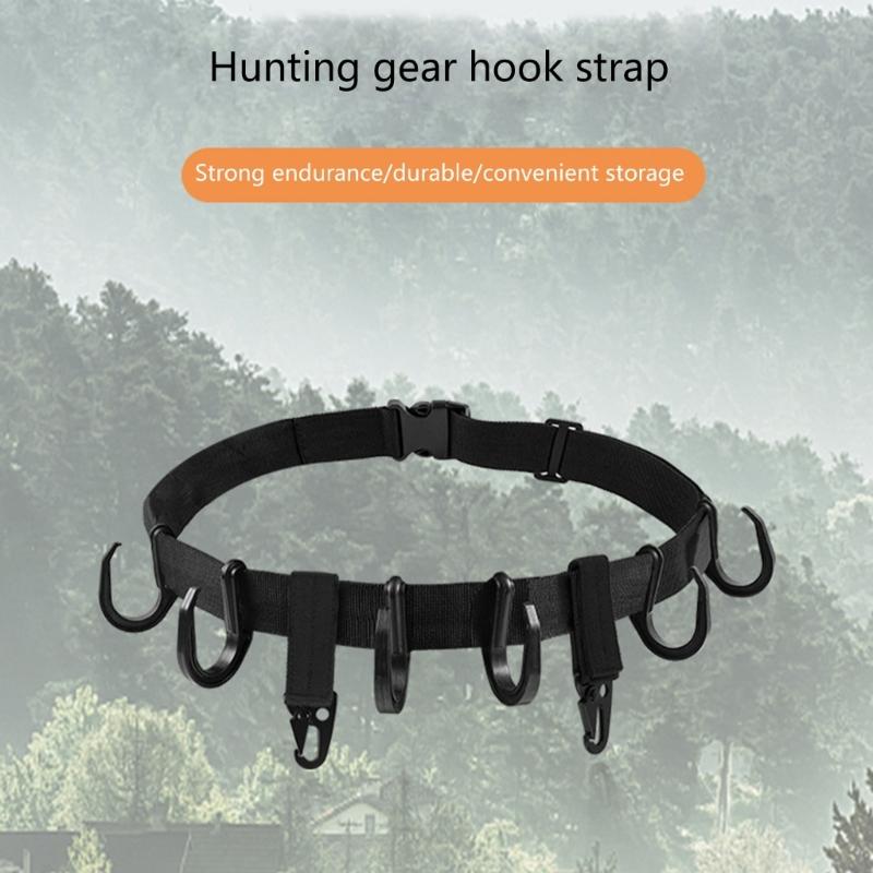 Treestand Strap Gear Hangers, Multiple Hook Accessory Holder Hunting Gears Tree Hangers for Hunting Equipment on Tree