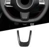 Black Car Steering Wheel Center Cover Carbon Fiber Look For Fiat 500 2012-2015