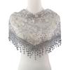 Luxury Embroidery Lace Tassel Headscarf Women Sheer Mesh Bandana Hijab Vintage Floral Head Wrap Boho Hair Scarf Daily Accessory