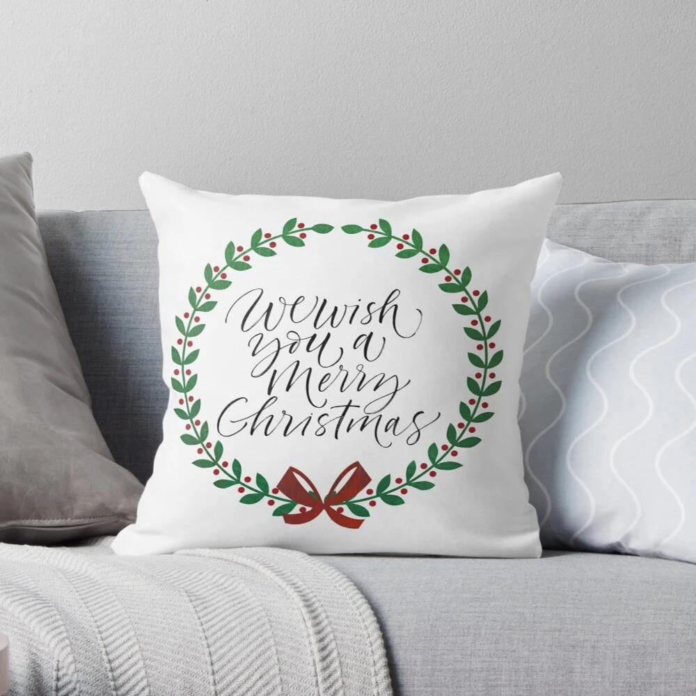 Merry Christmas Decoration Home Pillowcase Cushion Cover Autumn 45X45Cm Living Room Sofa Bed Pillowcase