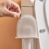 Toilet Brush Set Wall Mounted Toilet Brush With Drain Holder Silicone Flat Head Flexible Soft Bristles Cleaning Brush