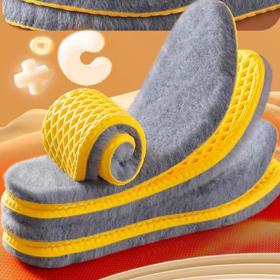 1 Pair Winter Shoe Insoles Moisture Absorbing Breathable Cushioned Memory Foam Insoles High Rebound Anti-Fatigue Thermal Insoles for Cold Weather