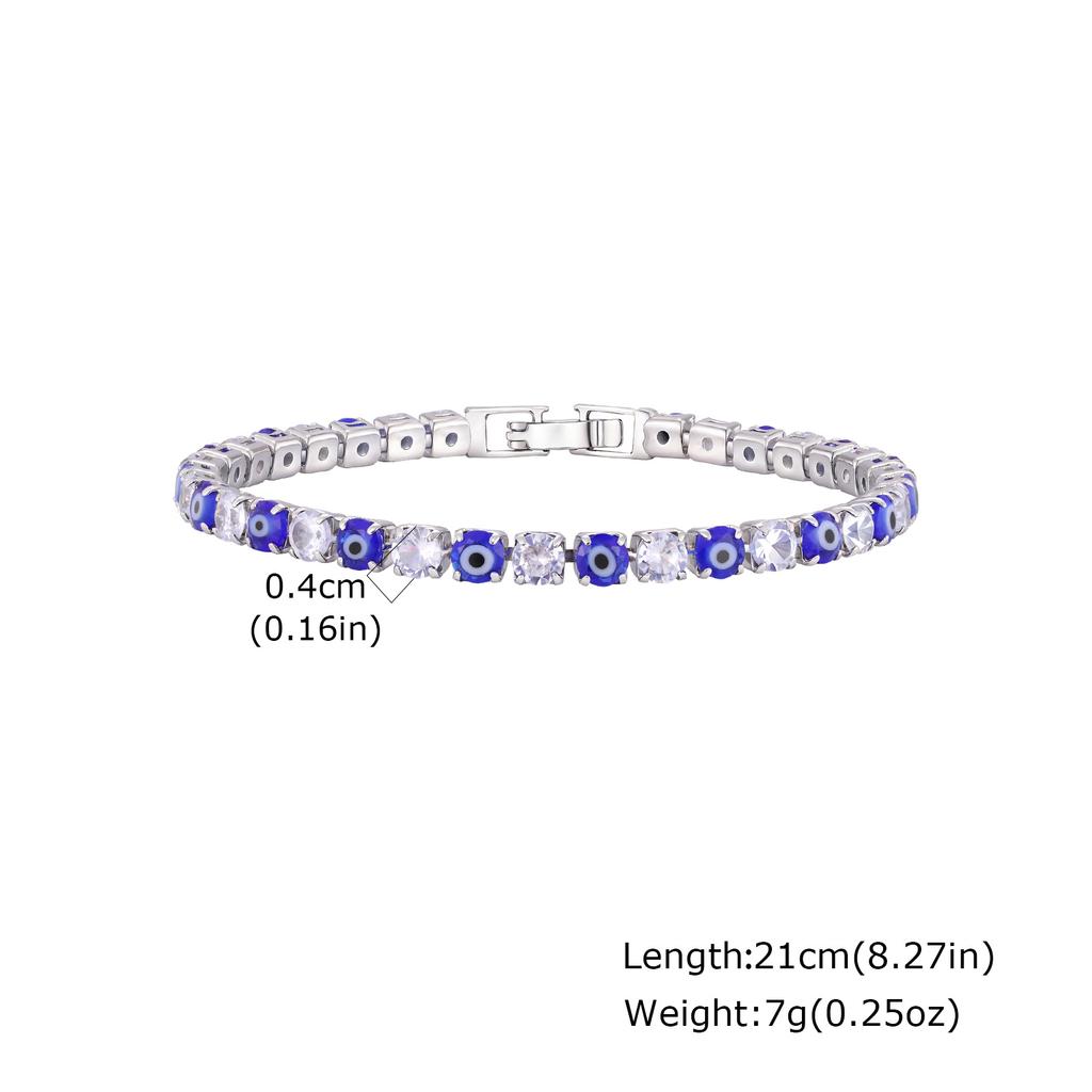 Colorful Crystal Tennis Bracelet For Women Fashion Cubic Zirconia Bracelets Devil's Eye Chain Bracelet Luxury Jewelry Gift