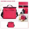 Oxford Cloth Portable Foldable Lunch Bag with Handle and Shoulder Strap Insulated Cooler Bag for Outdoor Work Travel and School Use