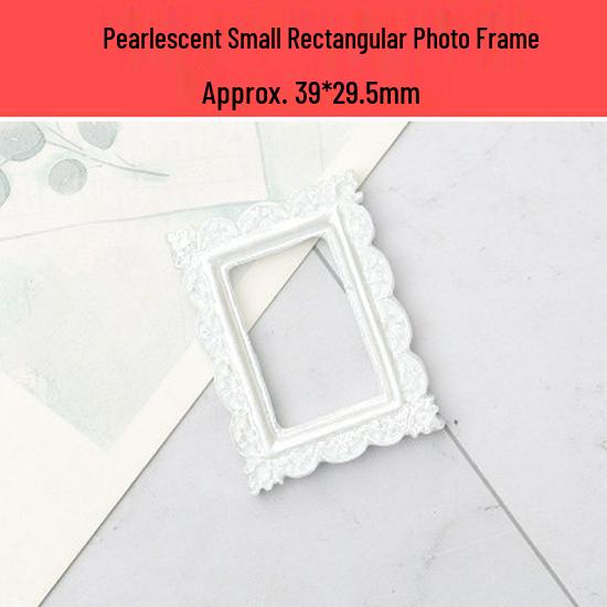 Retro Cream Glue Epoxy Resin Miniature Photo Frame DIY Dollhouse Accessories