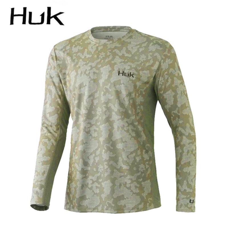 HUK Outdoor Sea Fishing UV Protection Hooded Shirt - Milk Silk, Sun Protection, Loose Fit.