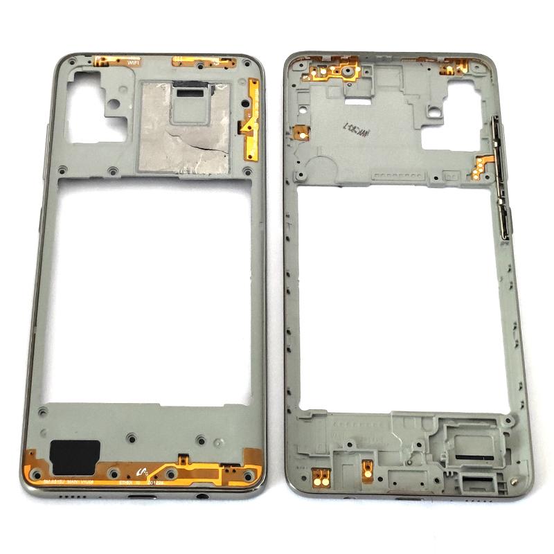 A51 4G Middle Frame For Samsung Galaxy A51 4G A515 Housing Battery Back Cover With Camera Lens Rear Door Glass A515 SIM Card