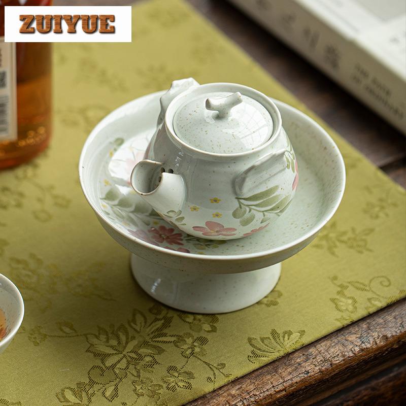 Chinese Style High-foot Tea Snack Fruit Dishes Creative Pastry Plate Household Plates For Food Tea Ceremony Supplies Ornaments