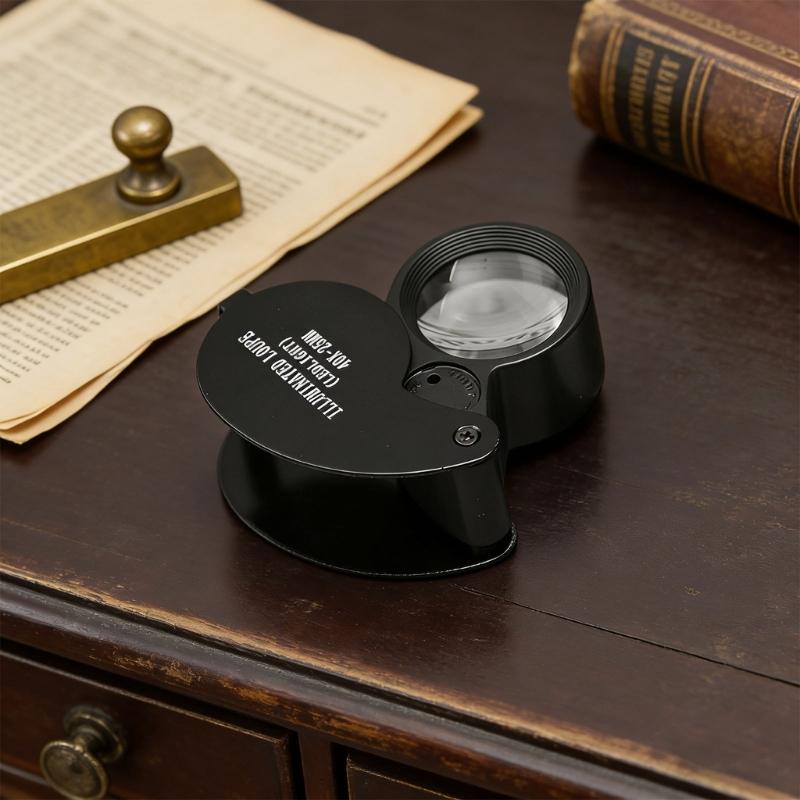 Elderly Reading Magnifier with LED Folding Magnifying Glass for Books Newspapers and Small Print Observation