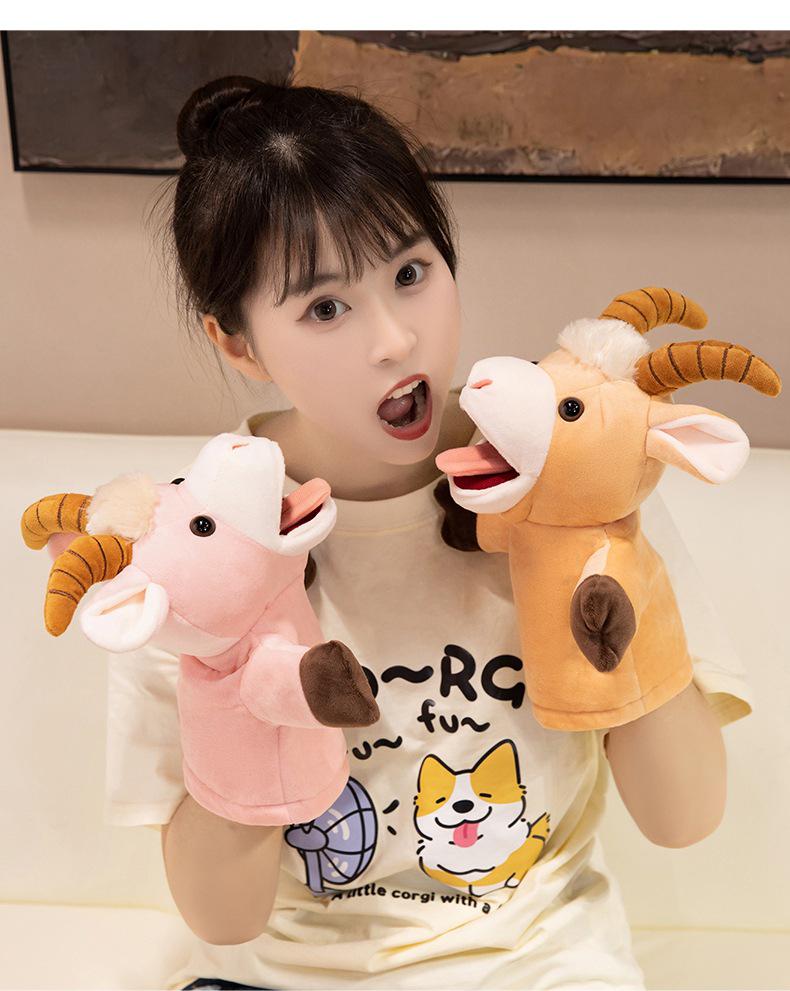 Fox & Crow Plush Hand Puppets for Storytelling with Sheep Gloves