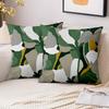 1 Pieces Modern Patterned Throw Pillows Green White Yellow Polyester Pillowcase, Sofa Decorative Cushion Cov Headboard Pillow