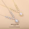 Shimmering Pearl Copper Alloy Luxury Clavicle Chain Choker with Water Drop Zircon Pendant
